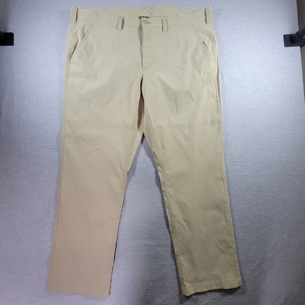 Eddie Bauer Pants Mens 42x32 Tan Excellent Horizon Guide Chino Stretch Nylon
